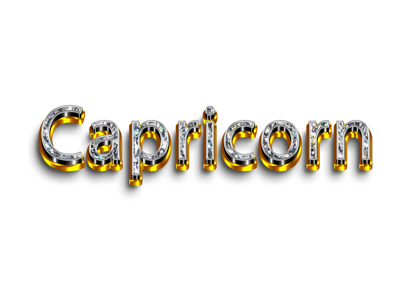 Capricorn png, word Capricorn png, Capricorn word png, Capricorn text png, Capricorn letters png, Capricorn word diamond gold text typography PNG images transparent background